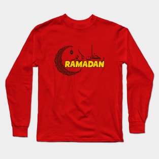 Ramadan month, ramadan Kareem for Muslims, Eid Mubarak Celebration yellow 2024 Long Sleeve T-Shirt